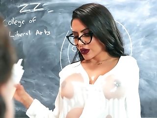 Dazzling Brown-haired Tutor In Class Fucking Her Best Student